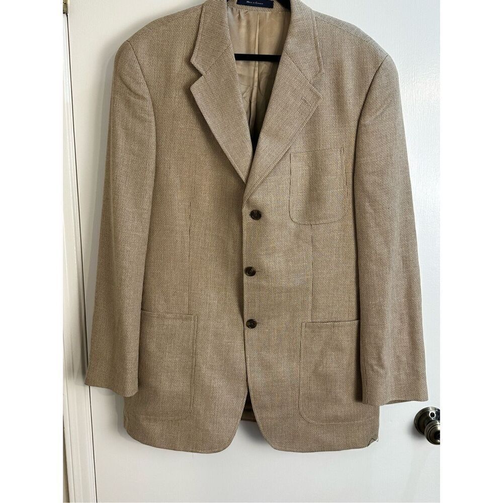 Ralph Lauren men's sz 42 Tall khaki blazer linen/silk/wool